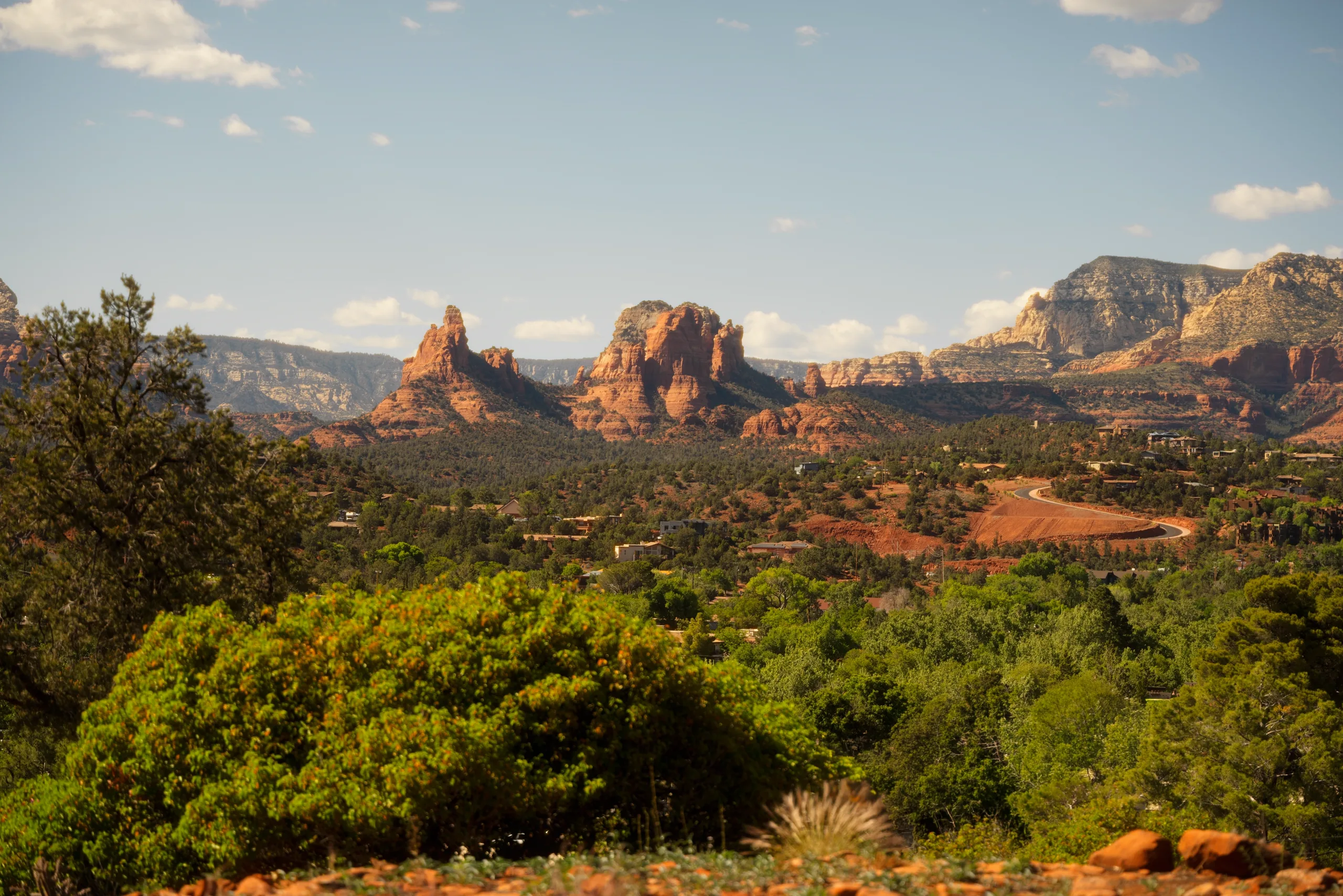 The valley and buttes in afternoon light
