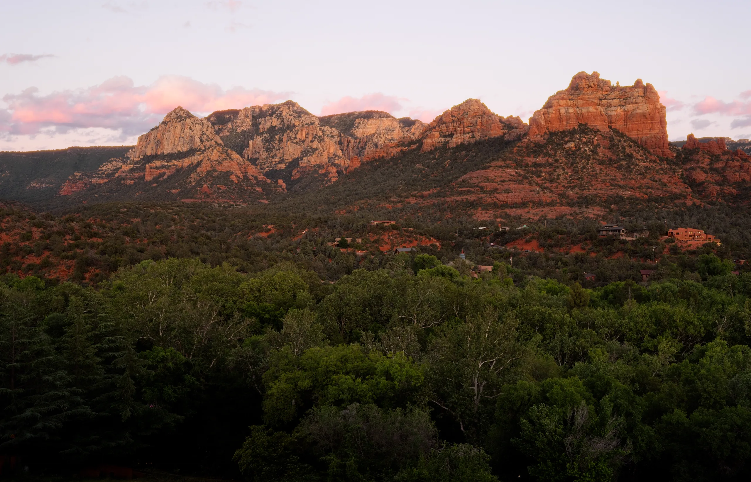 Sedona at first light, above Amara Resort and Spa